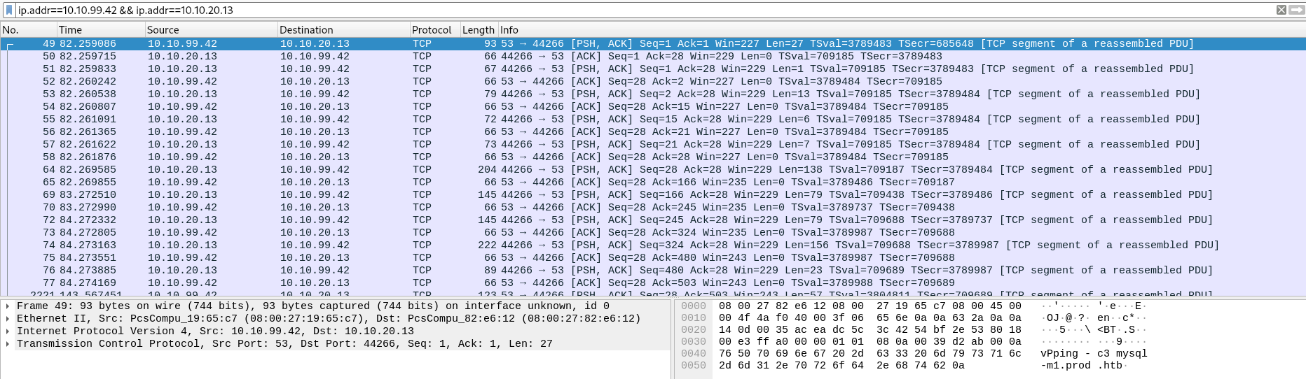 WireShark filtering